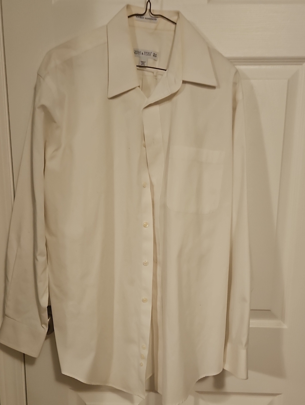 Joseph & Feiss White Men's Dress Shirt - Long Sleeve Point Collar